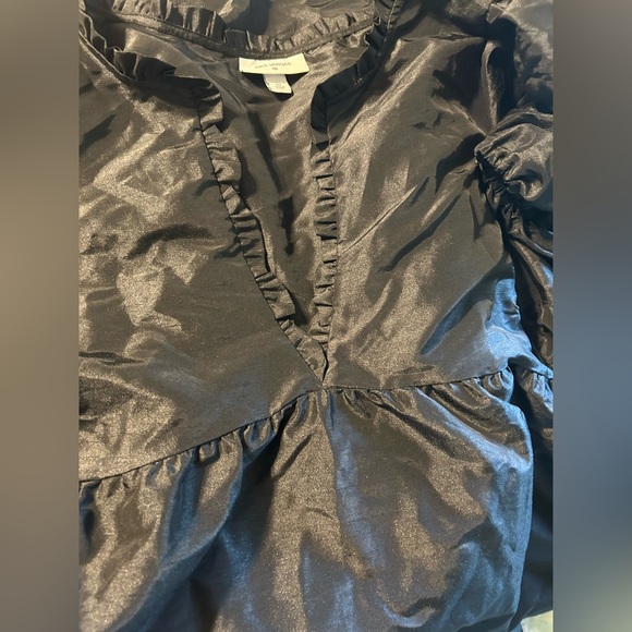 Kika Vargas Black Midi Dress with Puff Sleeves - Picture 4 of 5